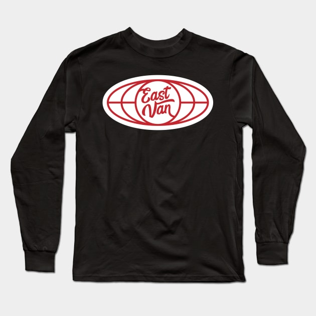 Red East Van Long Sleeve T-Shirt by TRNCreative